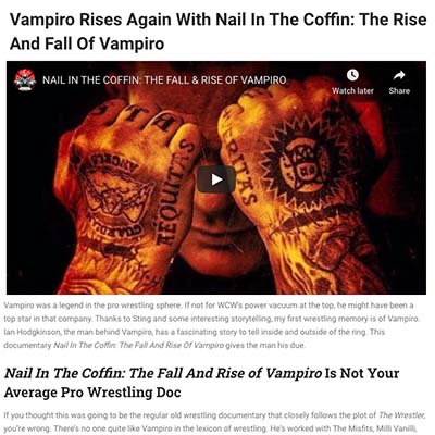 Vampiro Rises Again With Nail In The Coffin: The Rise And Fall Of Vampiro